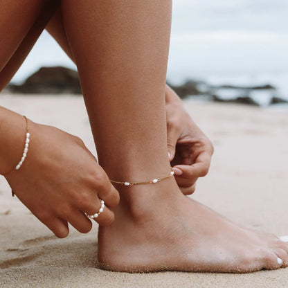 Chaîne de cheville Perles d’eau douce