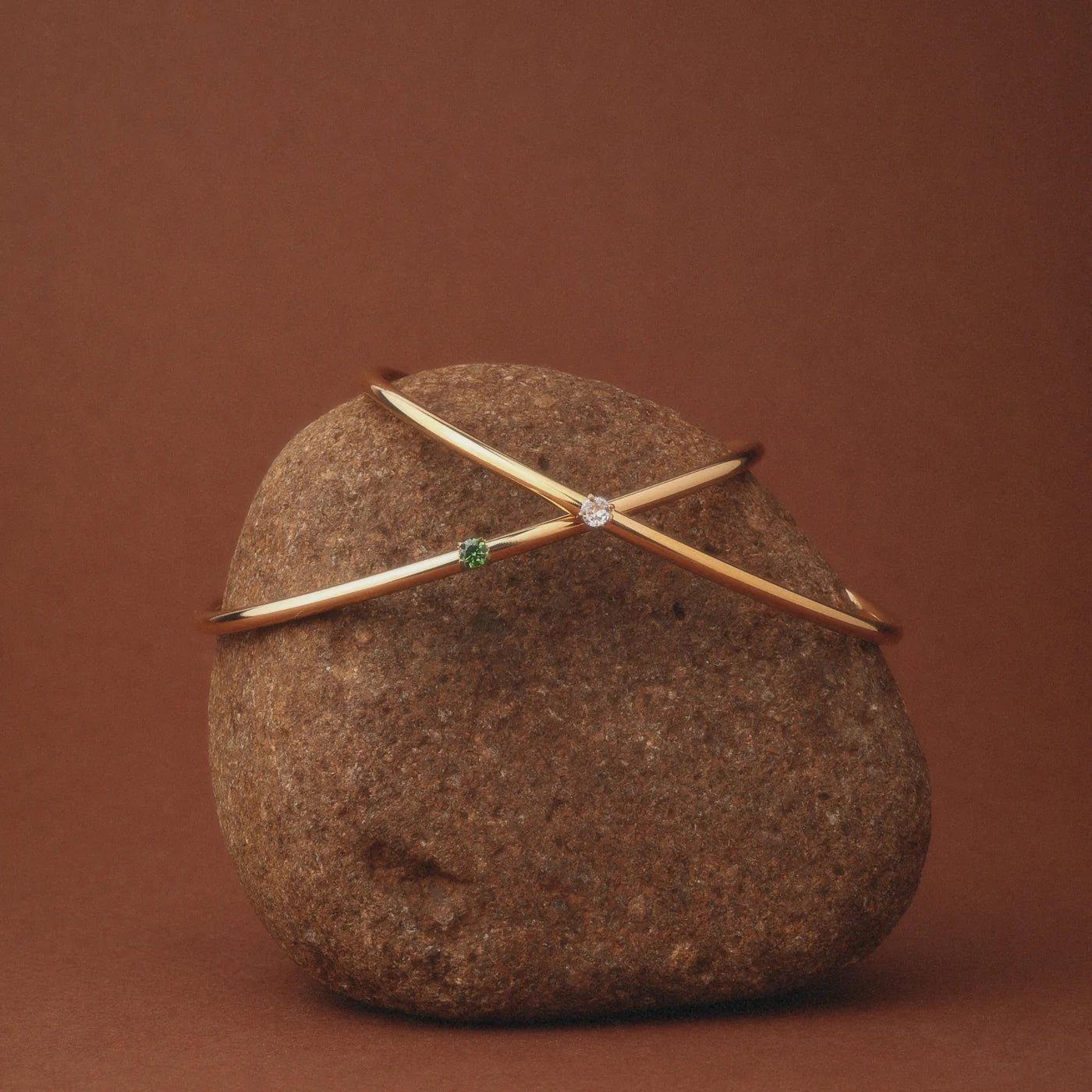 Bracelet Manchette Émeraude Fine