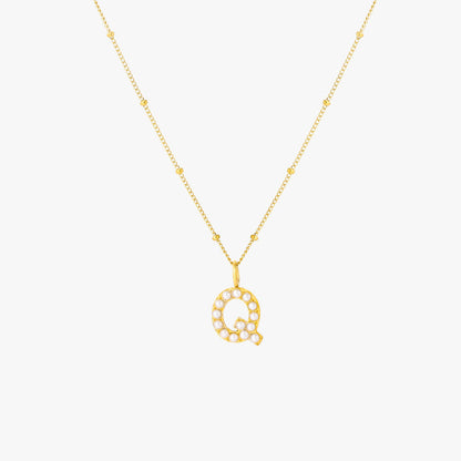 Collier Initial en Perle