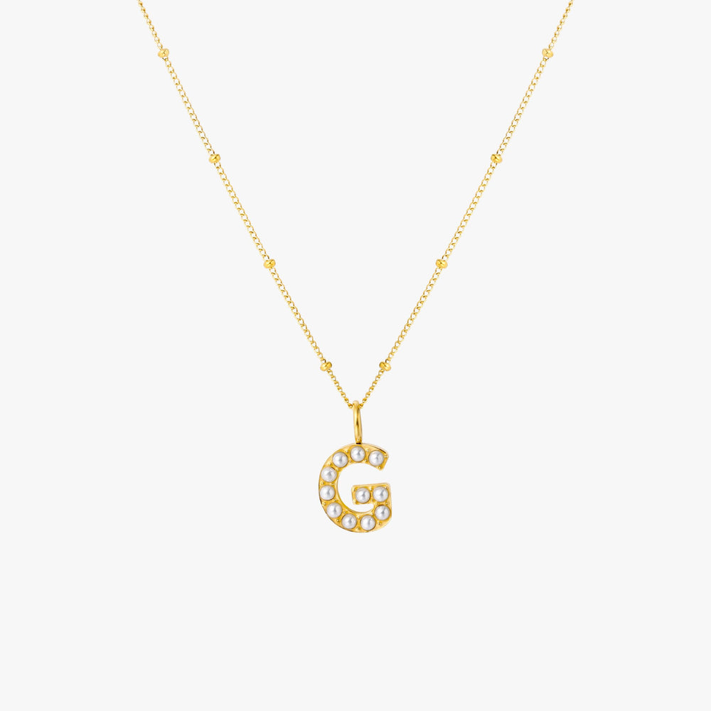 Collier Initial en Perle
