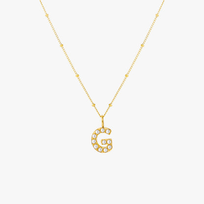 Collier Initial en Perle