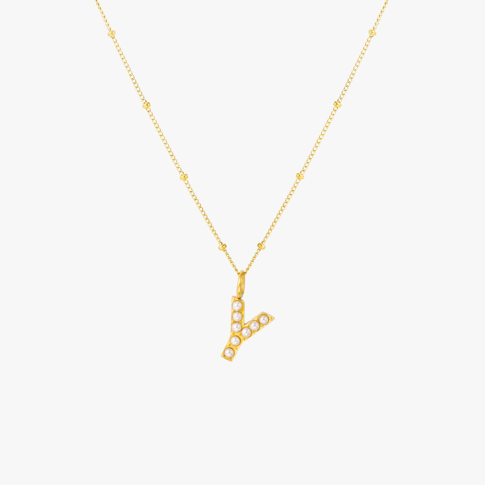 Collier Initial en Perle