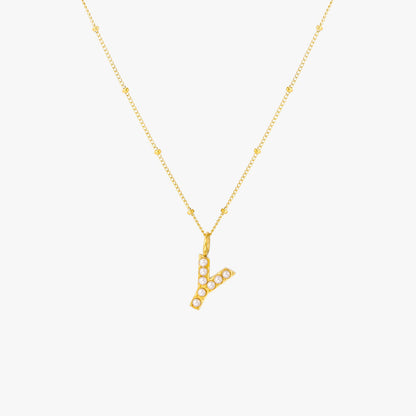 Collier Initial en Perle