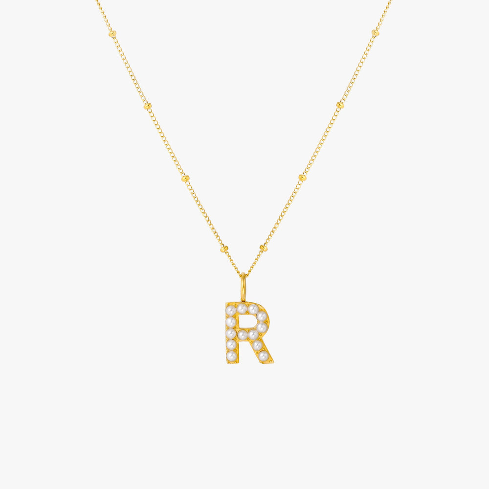 Collier Initial en Perle