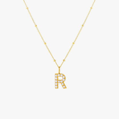 Collier Initial en Perle