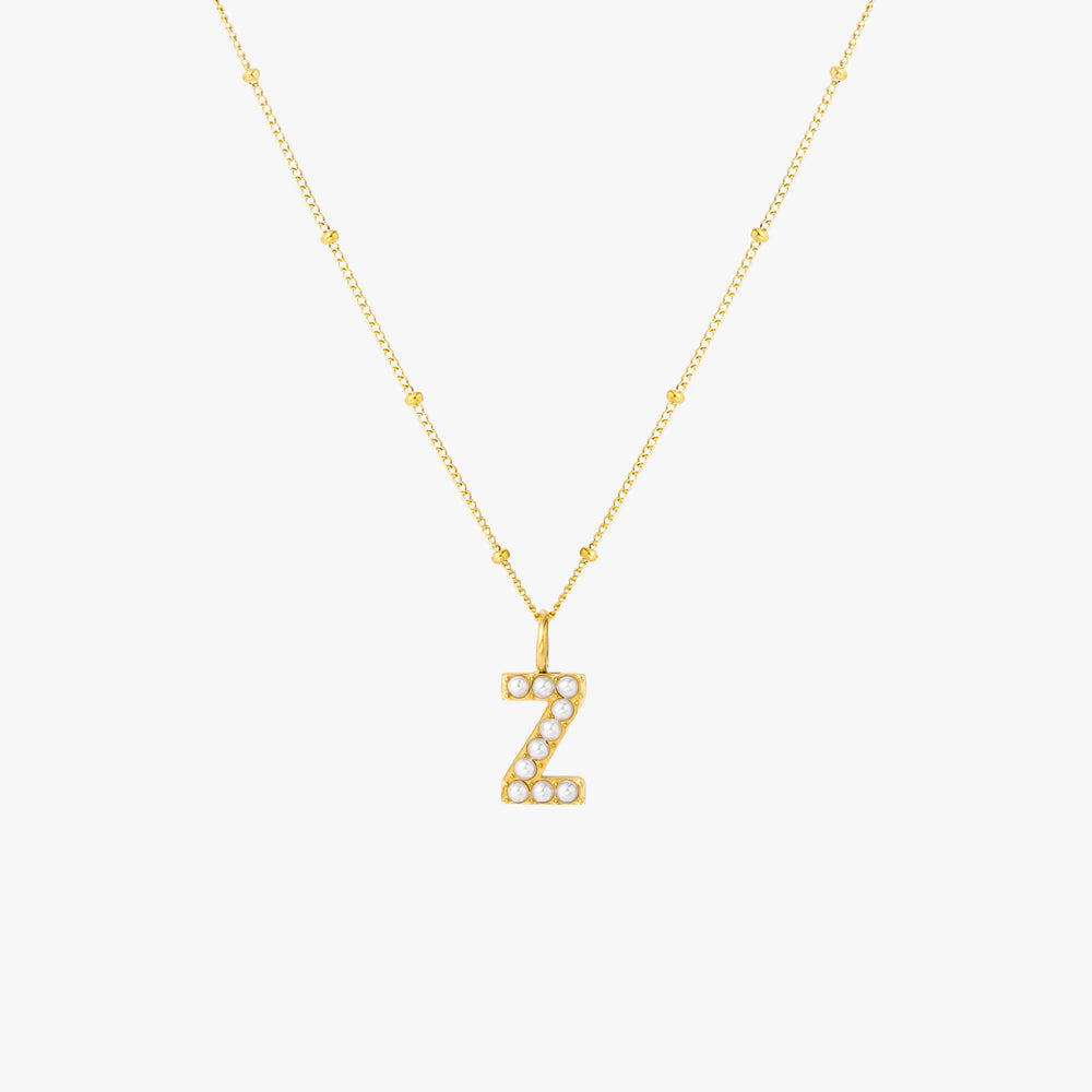 Collier Initial en Perle