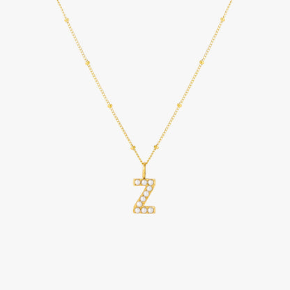 Collier Initial en Perle