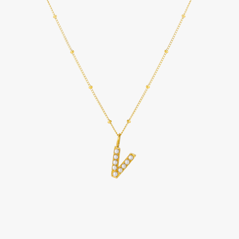 Collier Initial en Perle