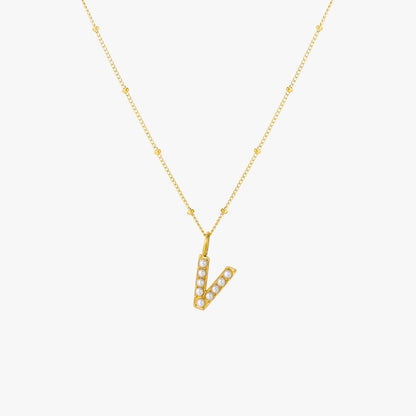 Collier Initial en Perle