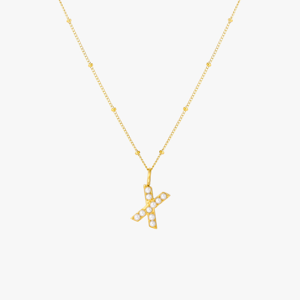 Collier Initial en Perle