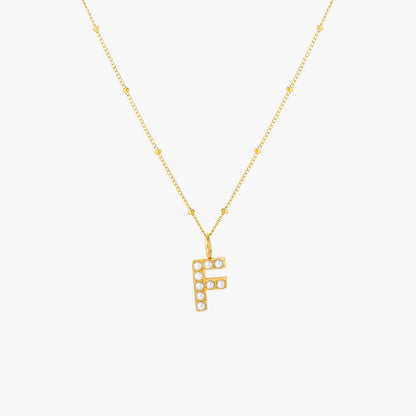 Collier Initial en Perle