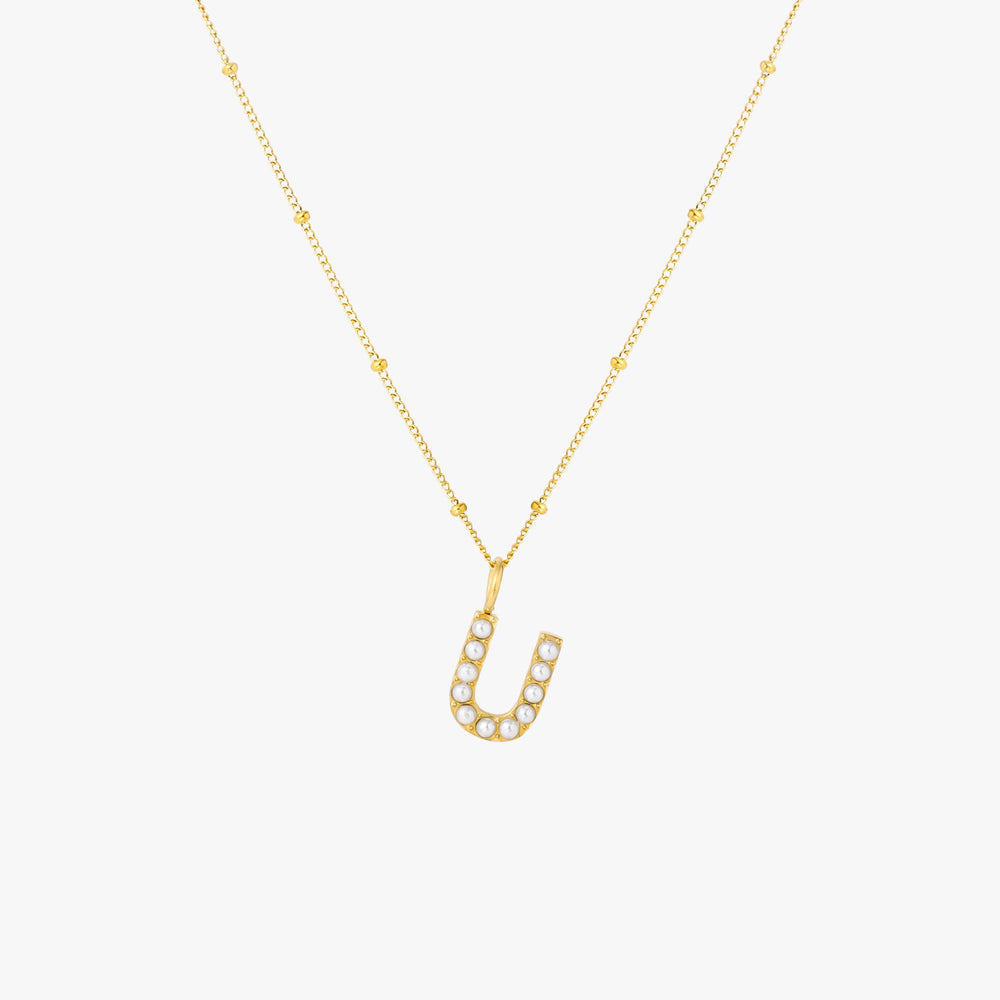 Collier Initial en Perle