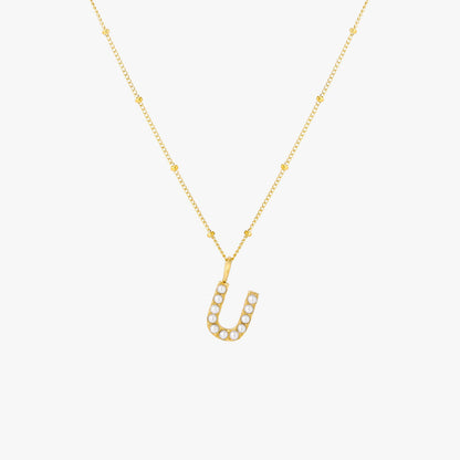 Collier Initial en Perle