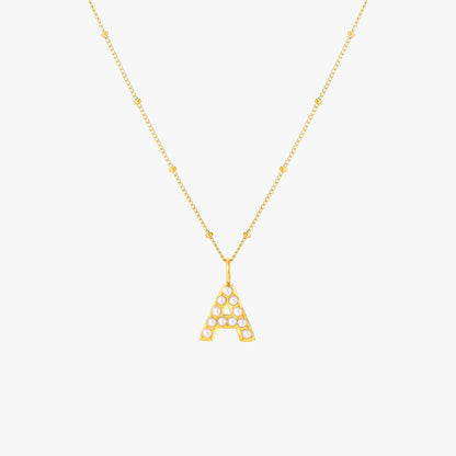Collier Initial en Perle