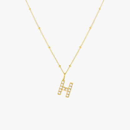 Collier Initial en Perle