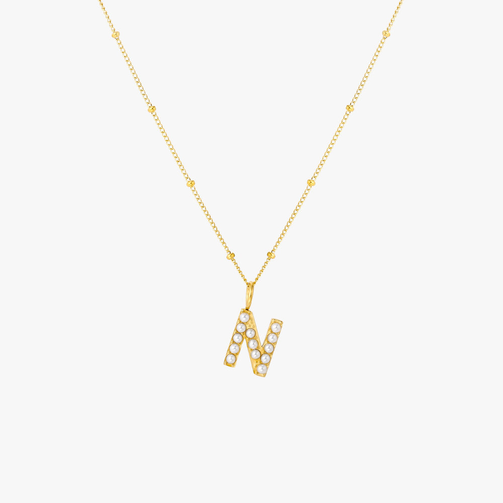 Collier Initial en Perle
