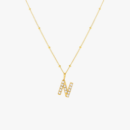 Collier Initial en Perle