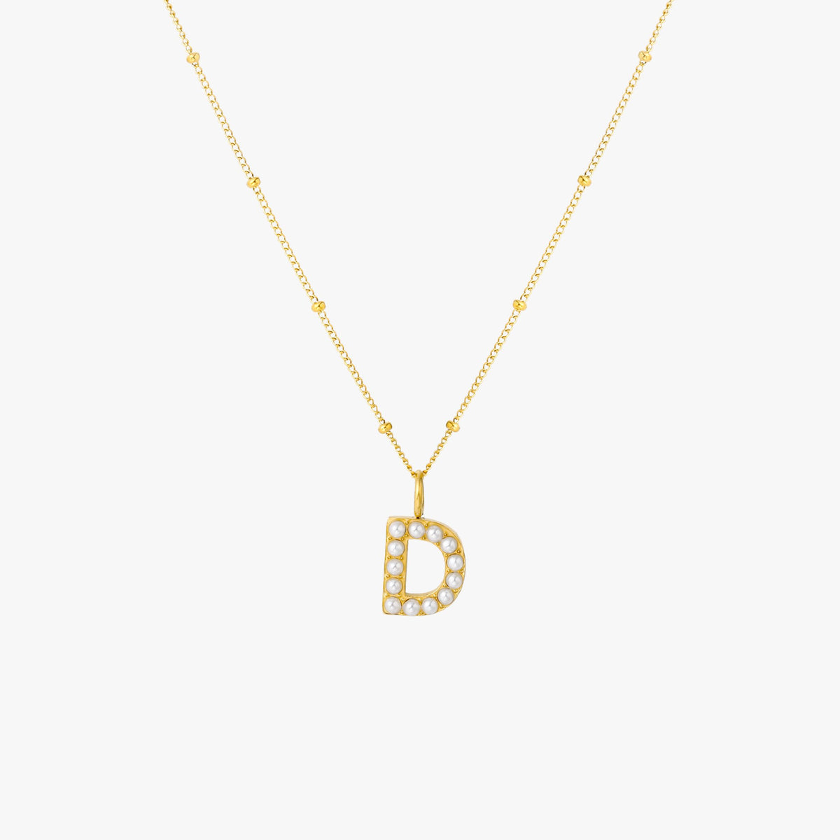 Collier Initial en Perle
