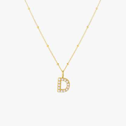 Collier Initial en Perle
