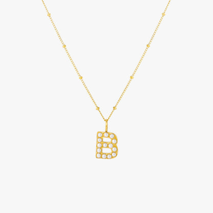 Collier Initial en Perle