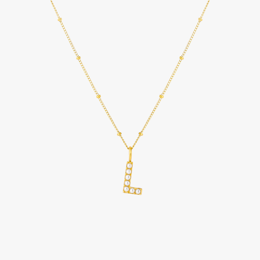 Collier Initial en Perle