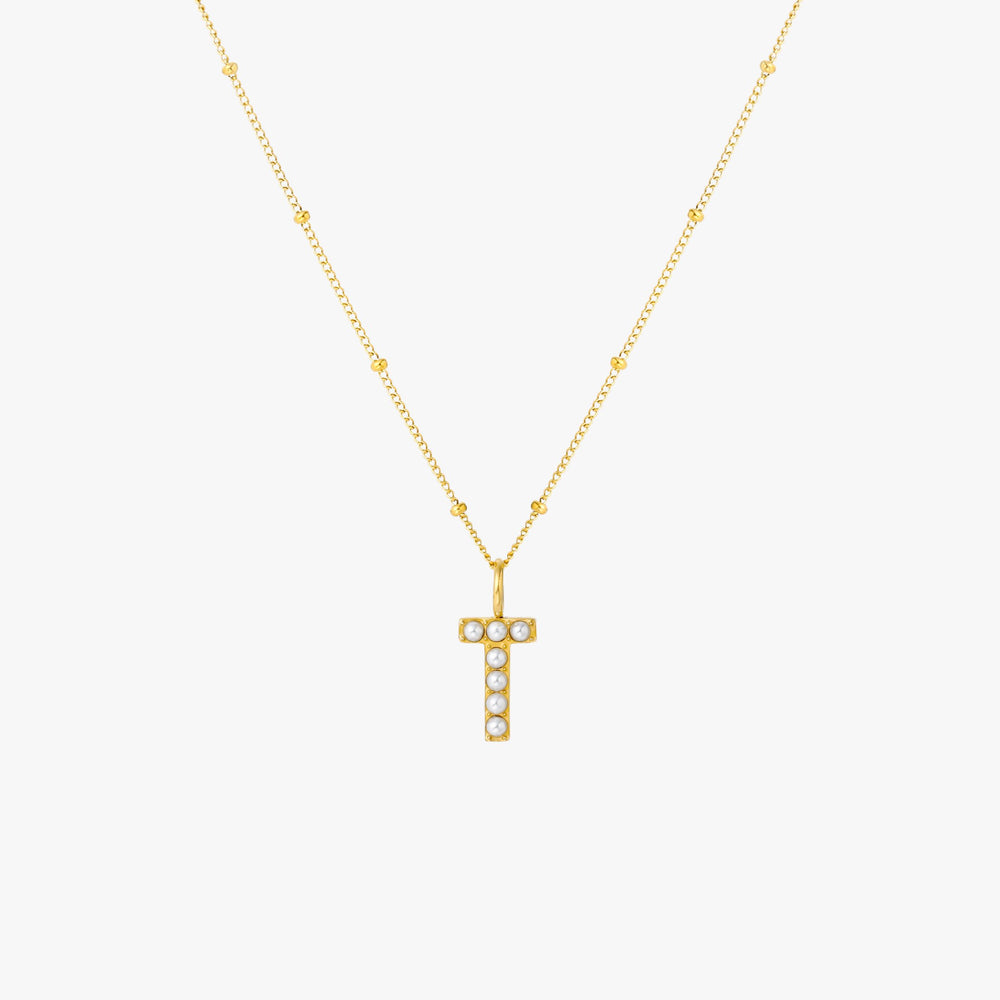 Collier Initial en Perle
