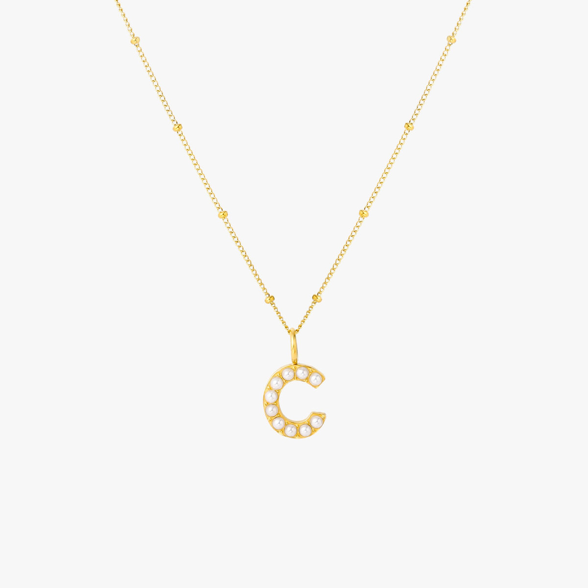 Collier Initial en Perle