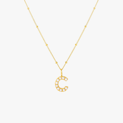 Collier Initial en Perle