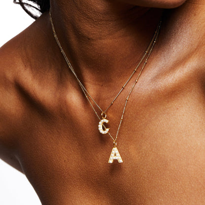Collier Initial en Perle