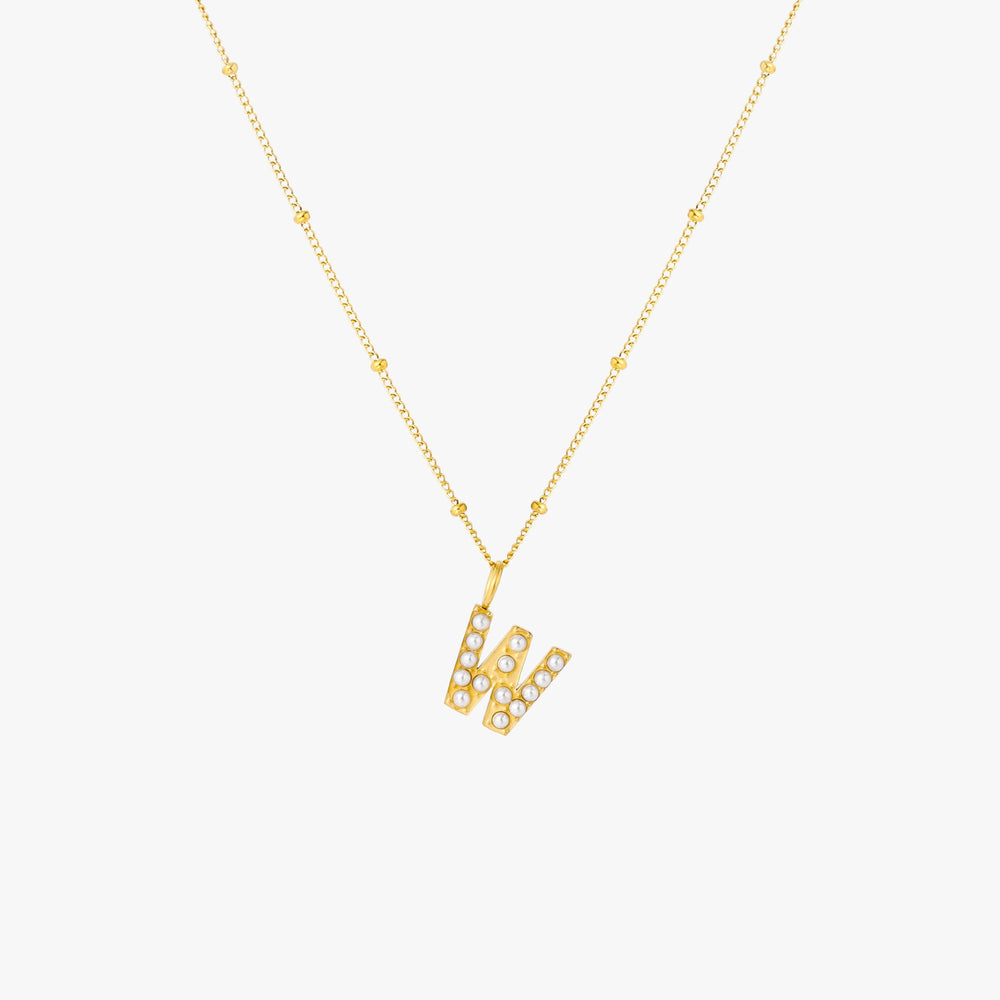 Collier Initial en Perle