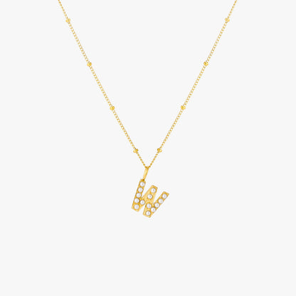 Collier Initial en Perle