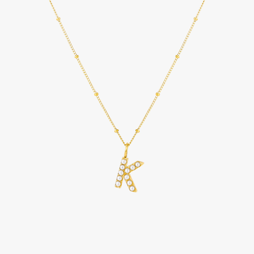 Collier Initial en Perle