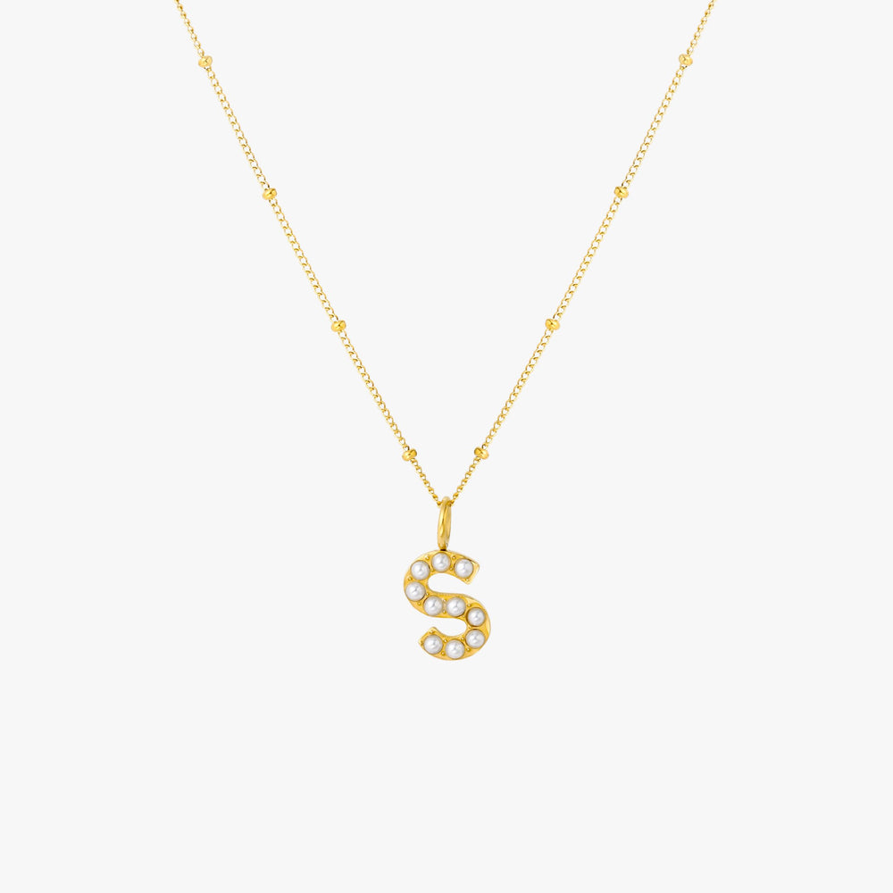 Collier Initial en Perle