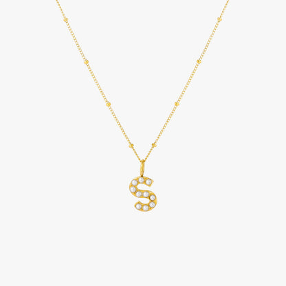 Collier Initial en Perle