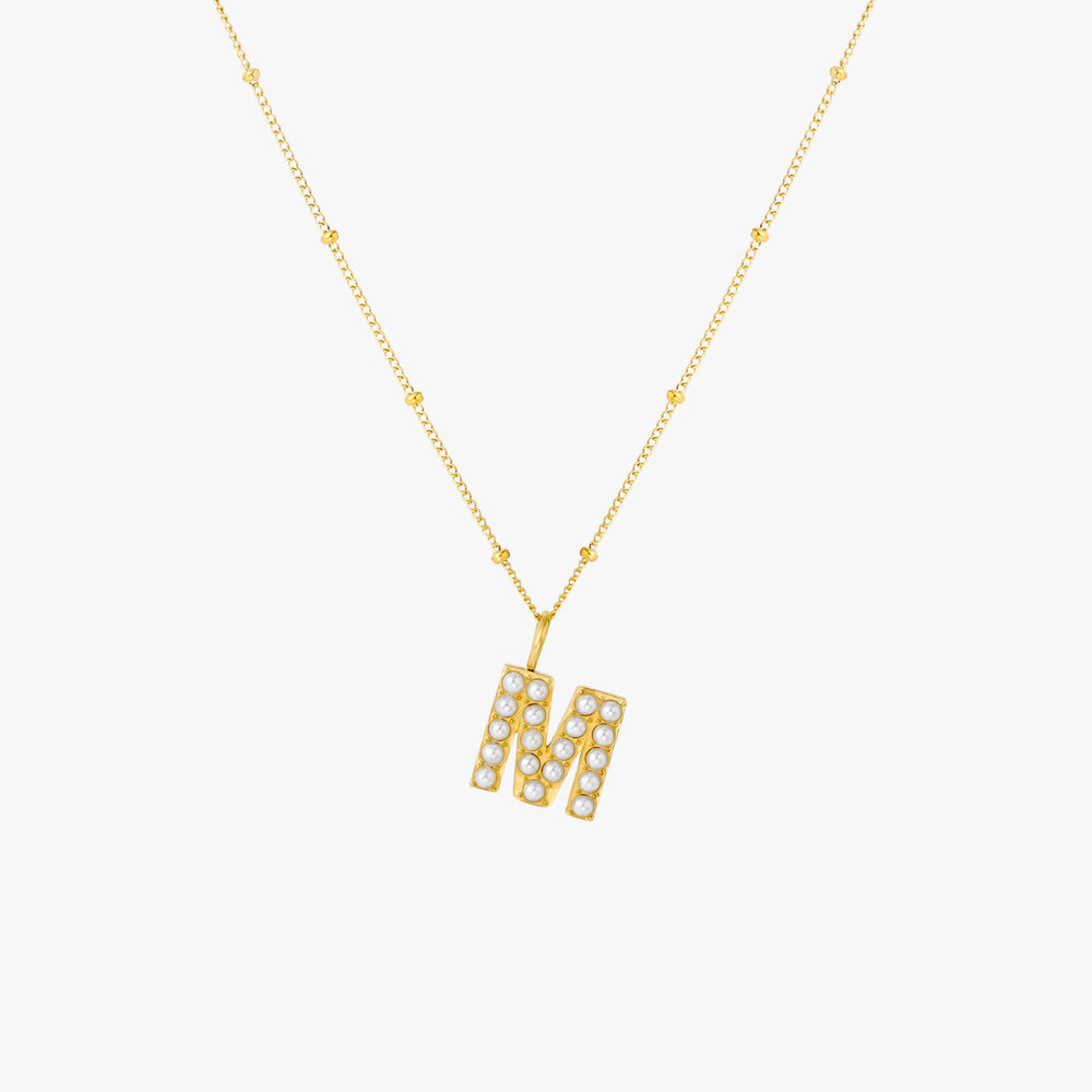 Collier Initial en Perle