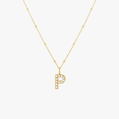 Collier Initial en Perle