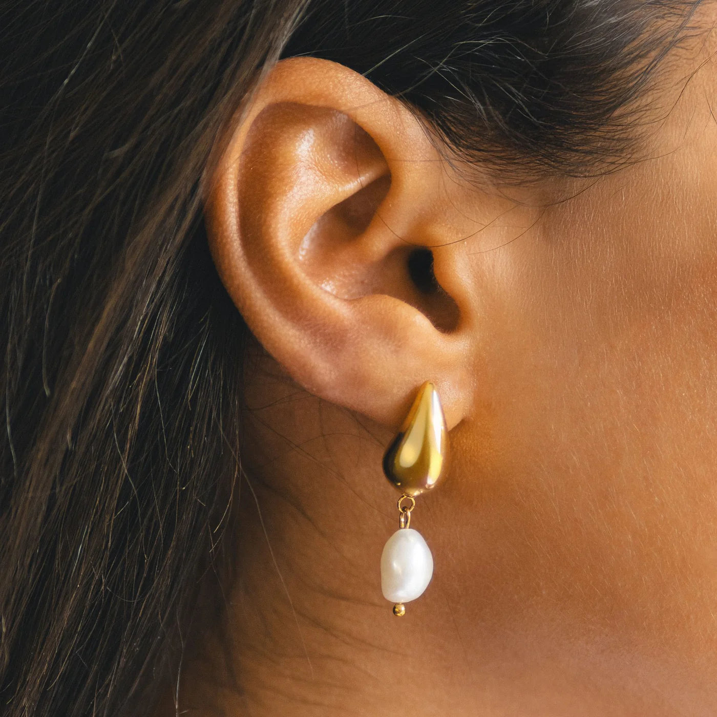 Boucles d’Oreilles Perle Goutte